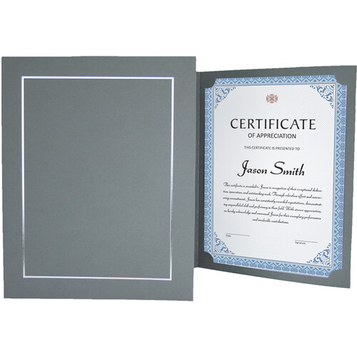 Tap Whitney Certificate Holder (Slate/Silver, 25-Pack)