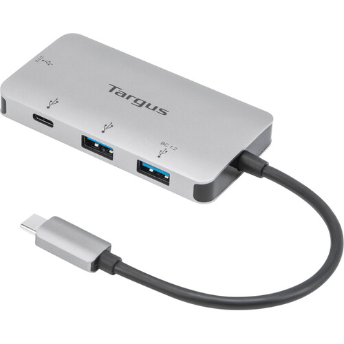 Targus 4-Port USB 3.1 Gen 1 Multi-Adapter Hub with 100W of Power Delivery Pass-Through (Silver)
