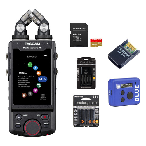 TASCAM Portacapture X8 32-Bit Float 8-Channel Multitrack Field Recorder with Timecode Kit