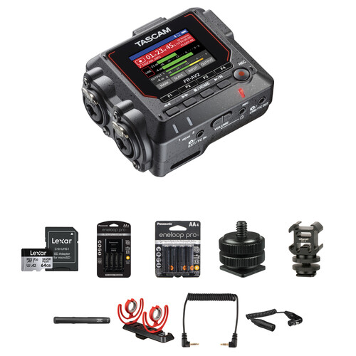 TASCAM FR-AV2 Compact 32-Bit-Float Field Recorder On-Camera Kit