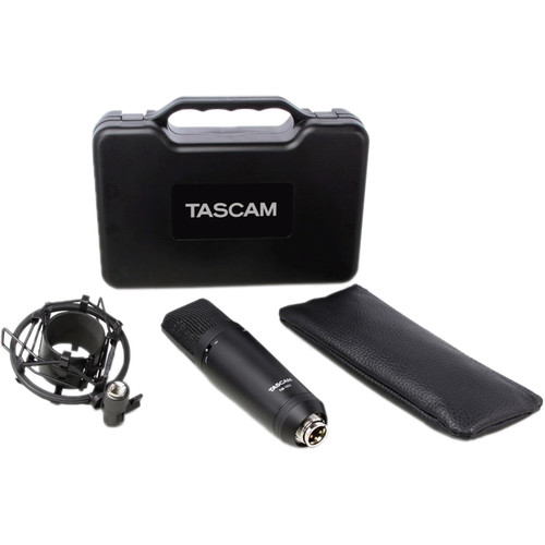 TASCAM TM-180 Studio Condenser Microphone with Shockmount, Hard Case, and Zippered Soft Case
