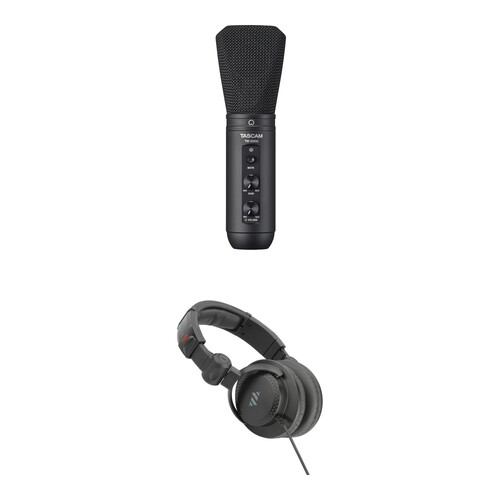 TASCAM TM-250U Supercardioid USB-C Condenser Microphone Kit with Headphones