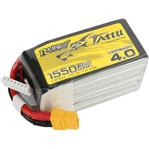 Tattu R-Line 6-Cell 22.2V LiPo Battery Pack with XT60 Plug Version 4.0 (1550mAh)