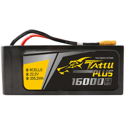 Tattu Plus 6-Cell 22.2V LiPo Battery Pack (16000mAh, XT90S Plug)