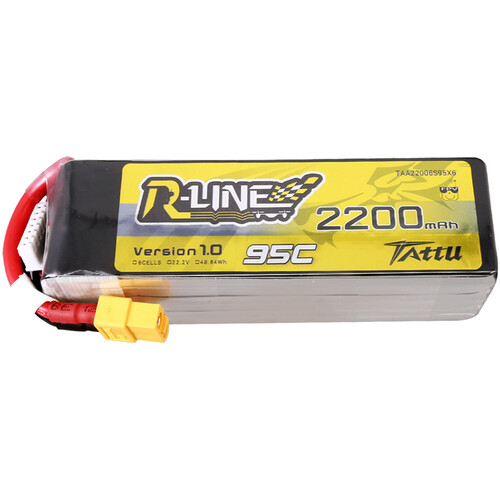 Tattu R-Line 2200mAh 6S 22.2V LiPo Battery with XT60 Plug