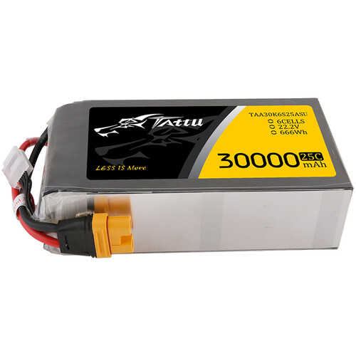 Tattu G-Tech 30000mAh 6S 22.2V 25C LiPo Battery Pack with AS150U-F Plug