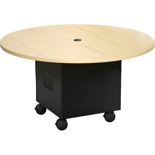 TBC Mobile Podcast Cart with Flip-Down CTop,15RU In Base with 2" Countertop