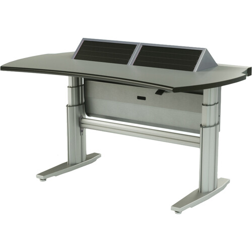 TBC Height Adjust 2Bay Console- 24U Metal Turrets,Paddle Controller/Aluminum TracMount/Steel Cable Core
