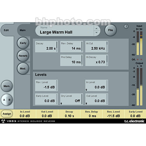 TC Electronic VSS3 Reverb Plug-In - PowerCore