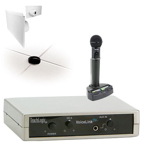 TeachLogic IRV-3350 VoiceLink Plus Wireless Microphone System with 2 Lay-in Panel Speakers