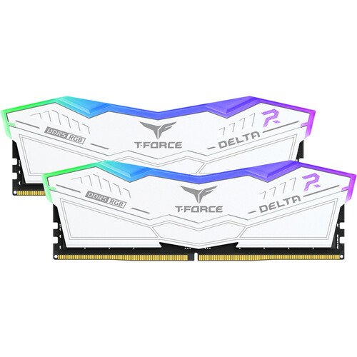 TEAMGROUP 32GB T-FORCE DELTA RGB DDR5 6400 MHz UDIMM Memory Kit (2 x 16GB, White)