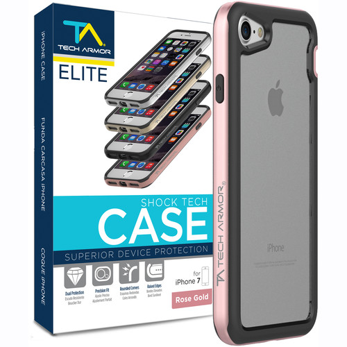 Tech Armor ELITE ShockTech Case for iPhone 7 (Rose Gold/Clear)