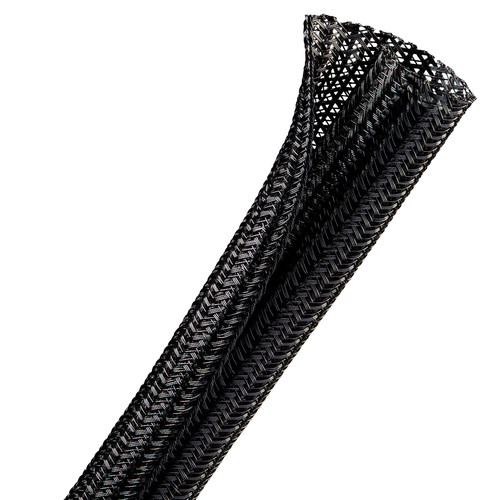 Techflex Flexo F6 Cable Sleeving Wrap (0.5" Diameter, 10' Length, Black)