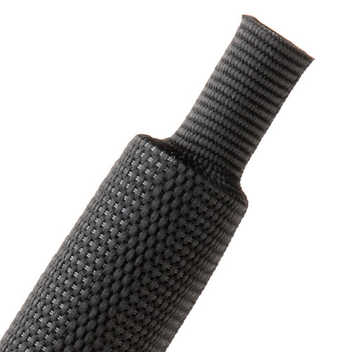 Techflex 2:1 Fabric Heatshrink Tubing (1.5" Diameter, 48" Length, Black)