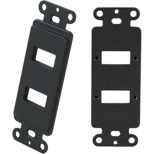 TechLogix Networx Dual-Port Blank Wall Plate for MOFO PT Series Snap-In Inserts (Black)