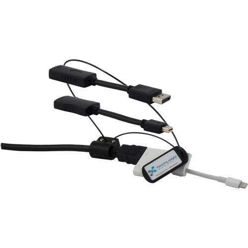 TechLogix Networx Share-Me HDMI Presentation Cable with Integrated DisplayPort, Mini DisplayPort & Lightning Adapters (6')