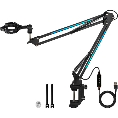 Technical Pro Microphone Suspension Boom Arm Stand with LED Lighting