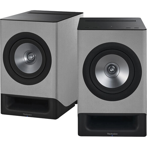 Technics SC-CX700 2-Way Active Wireless Bookshelf Speakers (Silky Gray, Pair)