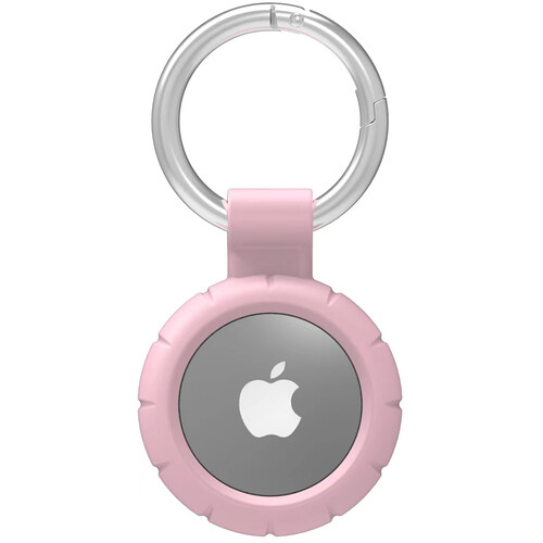 TechProtectus Silicone AirTag Case with Key Ring (Baby Pink)
