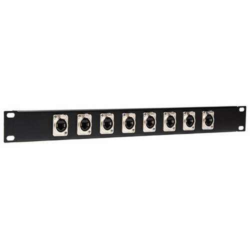 8-Port CAT5/6 RJ45 Ethercon Feed-Through Panel - Chassis Mount Connector System