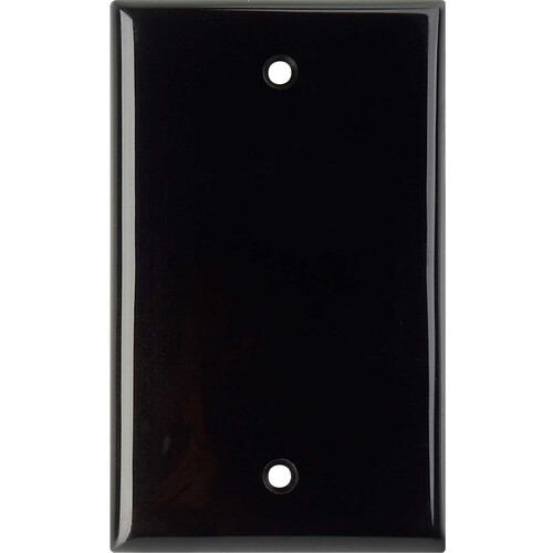 TecNec 1-Gang Blank Wall Plate (Black Lexan)