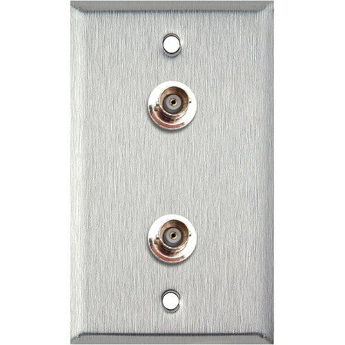 TecNec 1-Gang Clear Anodized Wall Plate with 2-BNCF Barrels