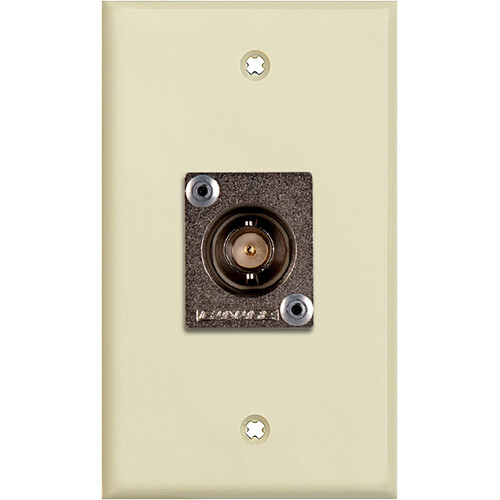 TecNec 1-Gang Wall Plate with Canare 12G-SDI BNC Female Connector (Ivory Lexan)