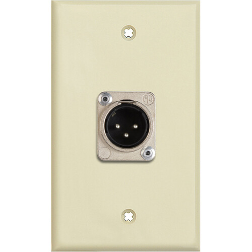 TecNec 1-Gang Wall Plate with 3-Pin XLR Male Connector (Ivory Lexan)