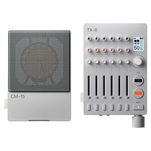 teenage engineering CM-15 Field Condenser Microphone with TX-6 Mixer Kit (Silver)