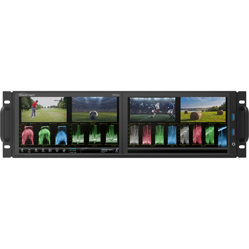 Telestream PRISM Waveform Monitor with Dual Integrated Touchscreens, 3RU Full Rack, and SDI/IP Inputs