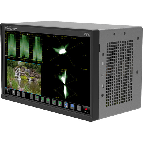 Telestream PRISM Waveform Monitor with Dual Integrated Touchscreens, 3RU Half Rack, and SDI/IP Inputs