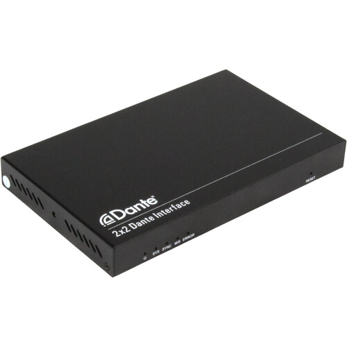TEKVOX DAN-B202 2 x 2 Dante/AES67 Network Audio Interface with PoE & Phantom Power