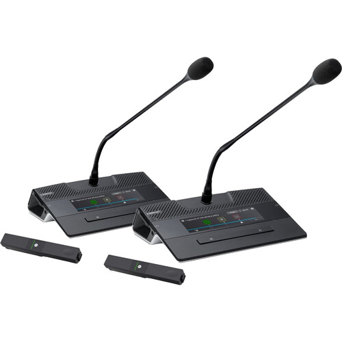 TELEVIC Mike PLM401F 16" Flex Gooseneck Microphone with Confidea Flex G4 Touchscreen Base Station (2-Pack)