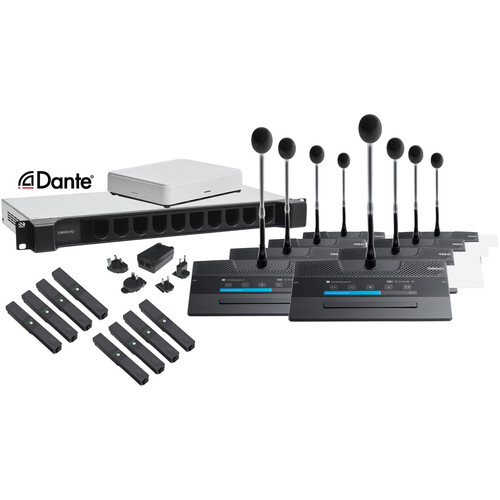 TELEVIC Confidea Flex G4 Conferencing System Bundle with 10 Microphones and Base Stations