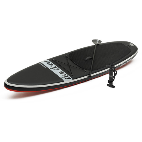 Ten Toes Board Emporium Globetrotter 12' Inflatable Touring Stand-Up Paddleboard (Black and Red)
