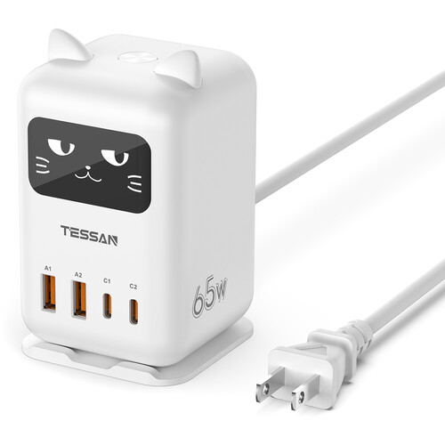 Tessan CS07 65W PD USB-C Charging Station (White)