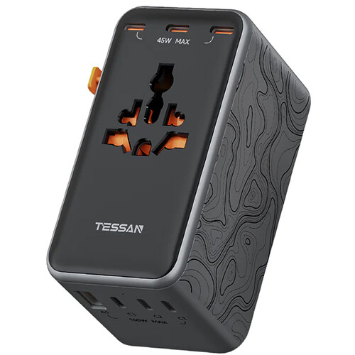 Tessan 205W Universal Travel Adapter (Black)