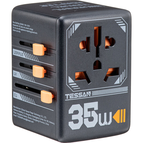 Tessan 35W Universal Travel Adapter with USB Charging