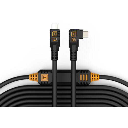 Tether Tools TetherPro USB-C Straight to Right-Angled Cable (31', Non-Reflective Black)