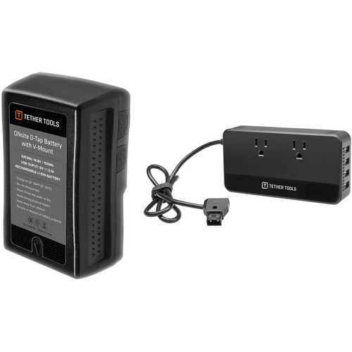 Tether Tools ONSite D-Tap Battery Kit with AC Power Supply (V-Mount)