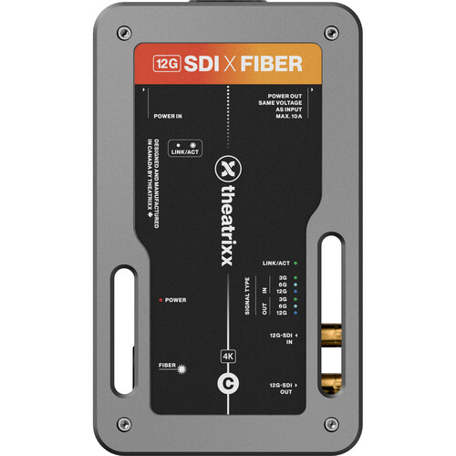 Theatrixx Technologies Bidirectional 12G-SDI to Fiber Converter with PT1 In/Thru (Multimode, opticalCON Duo)