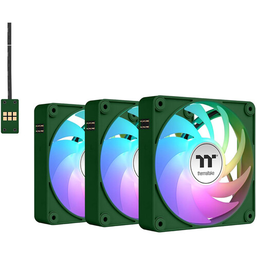 Thermaltake CT140 EX ARGB Sync PC 140mm Cooling Fan (3-Fan Pack, Racing Green)