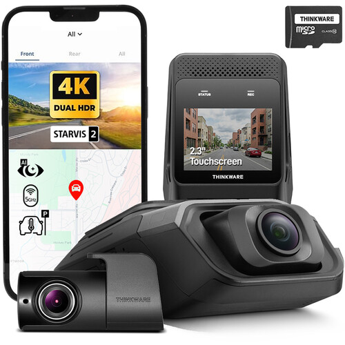 Thinkware ARC 800 4K Dash Cam with Rear-View Camera & 32GB microSD Card
