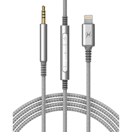 Thunder & Lightning CA352GY 2.5mm to Lightning Cable with Inline Mic/Remote for Bose QC25 & QC35 Headphones (Gray)