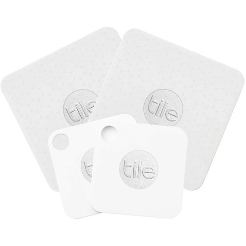 Tile Mate and Slim Bluetooth Tracker Combo (4 Pack, White)