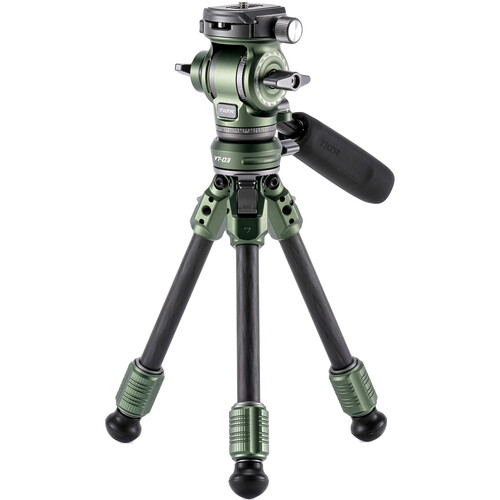 Tilta VT03 Tabletop Video Fluid Head with 1-Stage Carbon Fiber Tripod Legs (Forest Green)