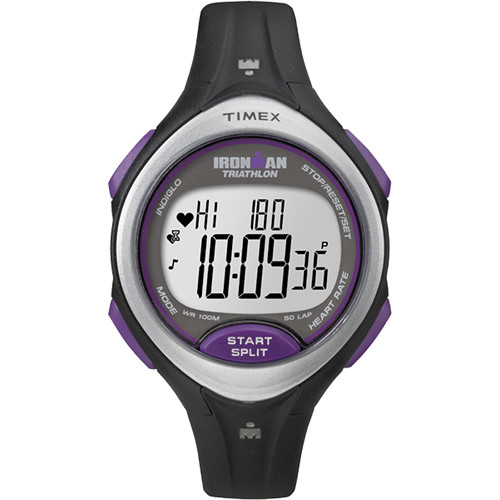 Timex IRONMAN Road Trainer Fitness Watch with Heart Rate Monitor (Black/Purple)