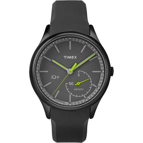 Timex IQ+ MOVE Activity Tracking Watch (Black Case, Black Silicon Band)