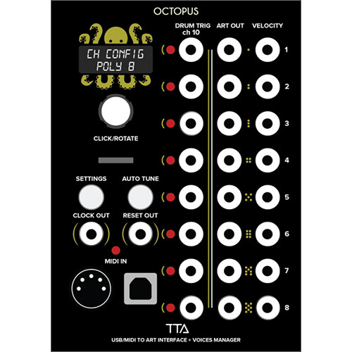 Tiptop OCTOPUS ART Controller USB/MIDI to Art Interface + Voice Manager Eurorack Module (18 HP)
