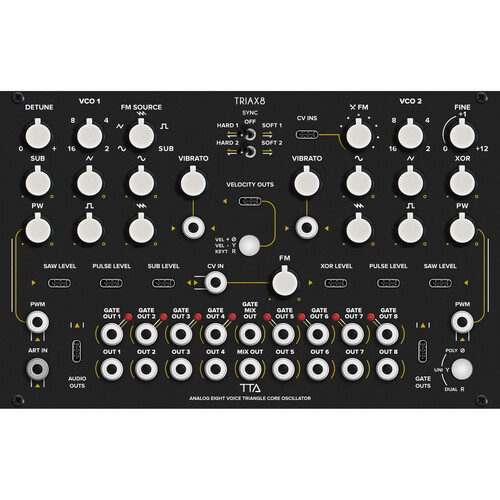 Tiptop Triax8 Analog Eight Voice Triangle Core Oscillator Eurorack Module (40 HP)